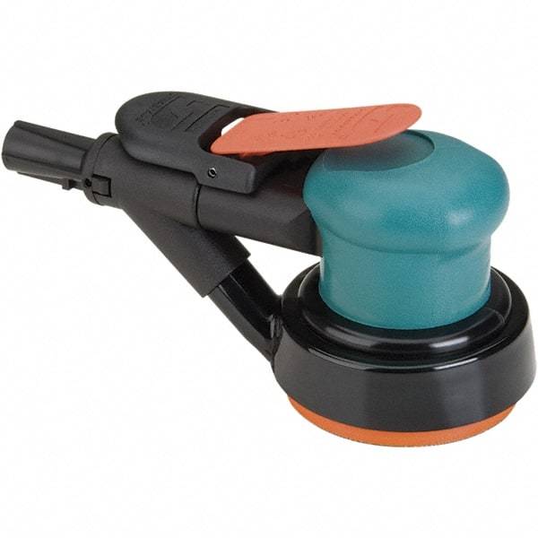 Dynabrade - 12,000 OPM, 14 CFM Air Consumption, Palm Air Orbital Sander - Round Pad, 1/4 NPT Inlet - Exact Industrial Supply