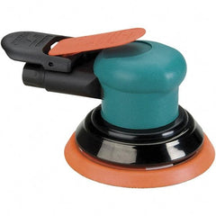 Dynabrade - 12,000 OPM, 14 CFM Air Consumption, Palm Air Orbital Sander - Round Pad, 1/4 NPT Inlet - Exact Industrial Supply