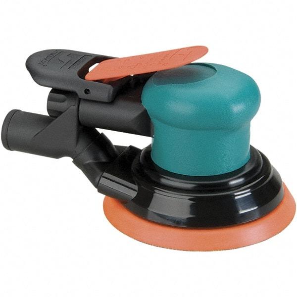 Dynabrade - 12,000 OPM, 14 CFM Air Consumption, Palm Air Orbital Sander - Round Pad, 1/4 NPT Inlet - Exact Industrial Supply