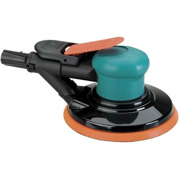 Dynabrade - 12,000 OPM, 14 CFM Air Consumption, Palm Air Orbital Sander - Round Pad, 1/4 NPT Inlet - Exact Industrial Supply