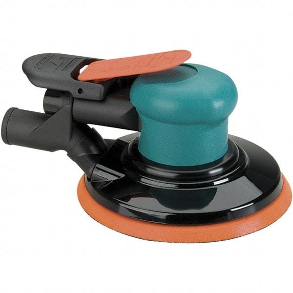Dynabrade - 12,000 OPM, 14 CFM Air Consumption, Palm Air Orbital Sander - Round Pad, 1/4 NPT Inlet - Exact Industrial Supply