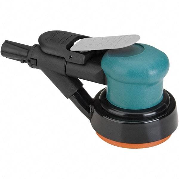 Dynabrade - 12,000 OPM, 14 CFM Air Consumption, Palm Air Orbital Sander - Round Pad, 1/4 NPT Inlet - Exact Industrial Supply