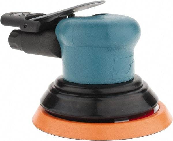 Dynabrade - 12,000 OPM, 14 CFM Air Consumption, Palm Air Orbital Sander - Round Pad, 1/4 NPT Inlet - Exact Industrial Supply