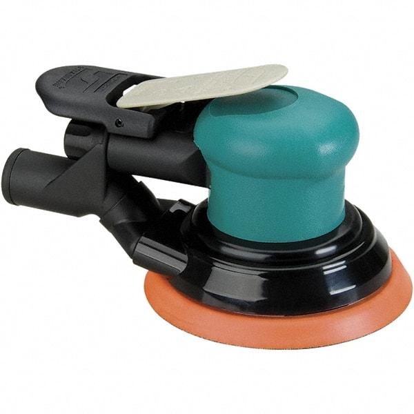 Dynabrade - 12,000 OPM, 14 CFM Air Consumption, Palm Air Orbital Sander - Round Pad, 1/4 NPT Inlet - Exact Industrial Supply