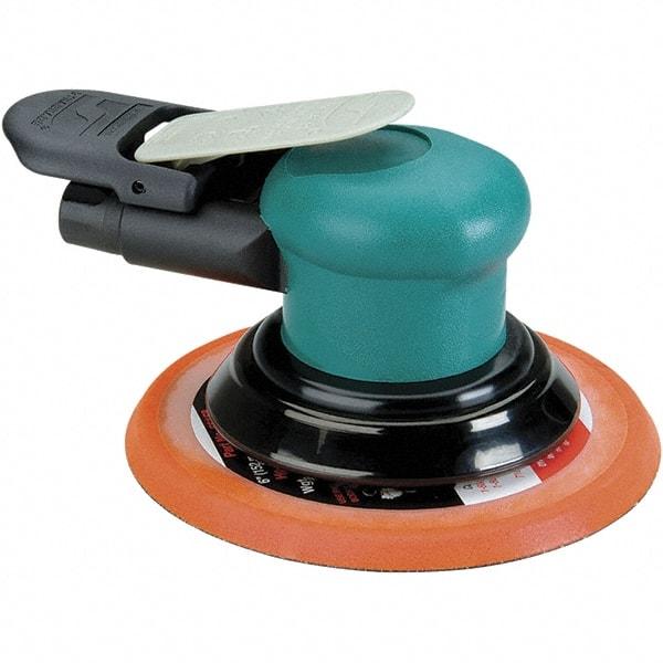 Dynabrade - 12,000 OPM, 14 CFM Air Consumption, Palm Air Orbital Sander - Round Pad, 1/4 NPT Inlet - Exact Industrial Supply