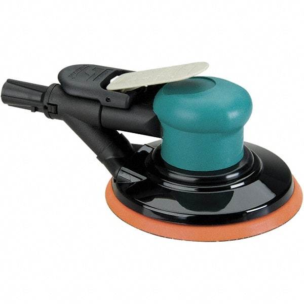 Dynabrade - 12,000 OPM, 14 CFM Air Consumption, Palm Air Orbital Sander - Round Pad, 1/4 NPT Inlet - Exact Industrial Supply
