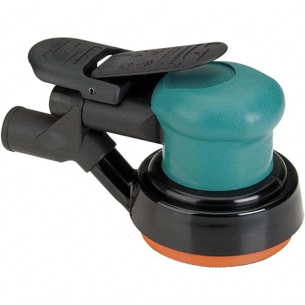 Dynabrade - 12,000 OPM, 14 CFM Air Consumption, Palm Air Orbital Sander - Round Pad, 1/4 NPT Inlet - Exact Industrial Supply
