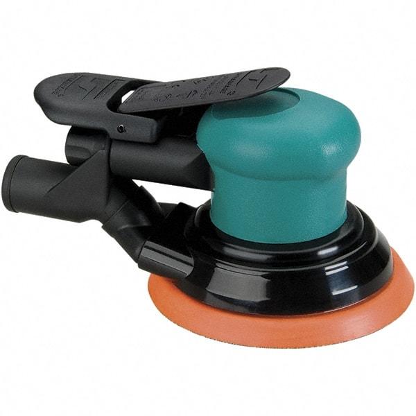 Dynabrade - 12,000 OPM, 14 CFM Air Consumption, Palm Air Orbital Sander - Round Pad, 1/4 NPT Inlet - Exact Industrial Supply