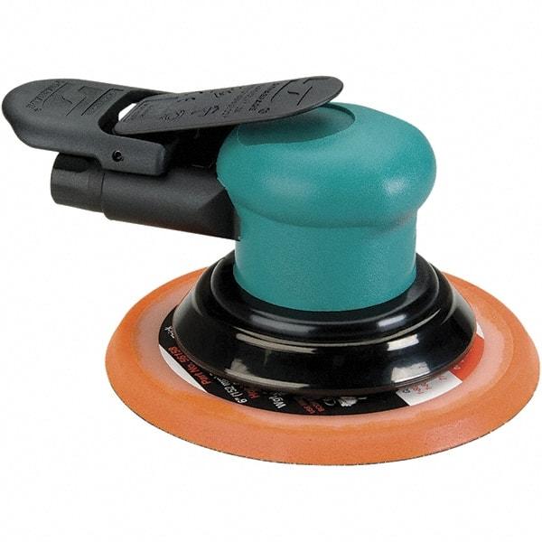 Dynabrade - 12,000 OPM, 14 CFM Air Consumption, Palm Air Orbital Sander - Round Pad, 1/4 NPT Inlet - Exact Industrial Supply