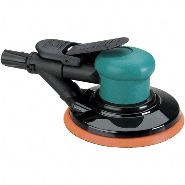 Dynabrade - 12,000 OPM, 14 CFM Air Consumption, Palm Air Orbital Sander - Round Pad, 1/4 NPT Inlet - Exact Industrial Supply
