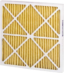 Made in USA - 20" Noml Height x 20" Noml Width x 2" Noml Depth, 65% Capture Efficiency, Wire-Backed Pleated Air Filter - MERV 11, Synthetic, Integrated Paperboard Frame, 500 Max FPM, 1,050 CFM, For Any Unit - Exact Industrial Supply