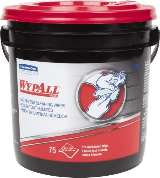 WypAll - Pre-Moistened Hand Cleaning Wipes - Canister, 12-1/4" x 10-1/2" Sheet Size, Green - Exact Industrial Supply