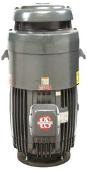 US Motors - 5 hp, TEFC Enclosure, No Thermal Protection, 3,500 RPM, 230/460 Volt, 60 Hz, Three Phase Standard Efficient Motor - Size 184 Frame, Vertical Mount, 1 Speed, Ball Bearings, 13.8/6.9 Full Load Amps, F Class Insulation, Reversible - Exact Industrial Supply