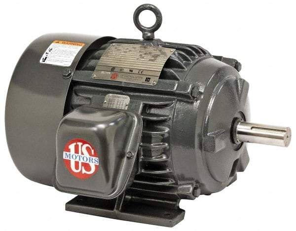 US Motors - 60 hp, TEFC Enclosure, No Thermal Protection, 1,785 RPM, 230/460 Volt, 60 Hz, Three Phase Energy Efficient Motor - Size 364 Frame, Rigid Mount, 1 Speed, Ball Bearings, 141/71 Full Load Amps, F Class Insulation, Reversible - Exact Industrial Supply