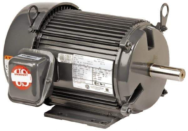 US Motors - 1 hp, TEFC Enclosure, No Thermal Protection, 1,765 RPM, 460 Volt, 60 Hz, Three Phase Premium Efficient Motor - Size 145 Frame, Rigid Mount, 2 Speed, Ball Bearings, 1.9 Full Load Amps, F Class Insulation, Reversible - Exact Industrial Supply