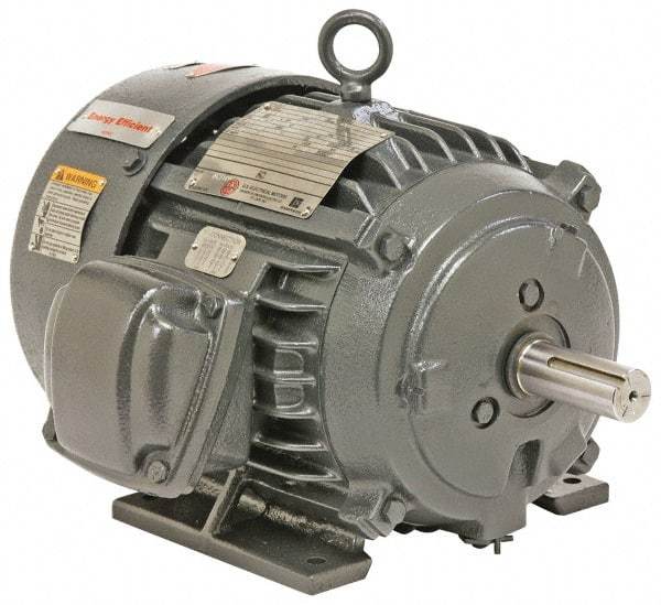 US Motors - 30 hp, TEFC Enclosure, No Thermal Protection, 3,550 RPM, 230/460 Volt, 60 Hz, Three Phase Energy Efficient Motor - Size 286 Frame, Rigid Mount, 1 Speed, Ball Bearings, 70/35 Full Load Amps, F Class Insulation, Reversible - Exact Industrial Supply