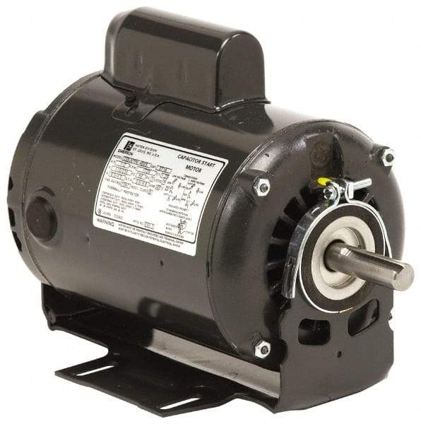 US Motors - 1/4 hp, ODP Enclosure, Auto Thermal Protection, 1,725 RPM, 115 Volt, 60 Hz, Industrial Electric AC/DC Motor - Size 48 Frame, Ring Mount, 1 Speed, Sleeve Bearings, 5.1 Full Load Amps, B Class Insulation, Reversible - Exact Industrial Supply