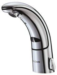 Sloan Valve Co. - Chrome Single Hole Electronic & Sensor Faucet with External Mixer - Powered by Battery, Standard Spout, 4" Mounting Centers - Exact Industrial Supply