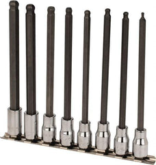 SK - 8 Piece 3/8" Drive Metric Ball Hex Bit Socket Set - 3 to 10mm Hex - Exact Industrial Supply