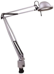 Electrix - 38 Inch, Desk Mounted, Halogen, Silver, Desk Light - 50 Watt, Nonmagnifying - Exact Industrial Supply