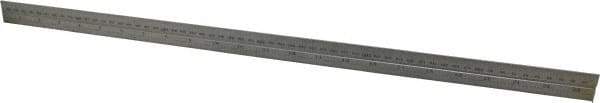 Starrett - 24 Inch Long Blade, 600mm Long Blade, English and Metric Graduation Combination Square Blade - Satin Chrome Finish, Steel, 1/64 and 1/32 Inch Graduation, 0.5 and 1mm Graduation - Exact Industrial Supply