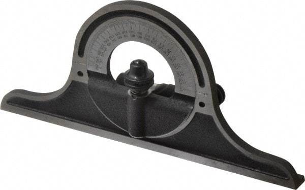 Starrett - 12 to 24 Inch Long Blade, Combination Square Protractor Head - Black Wrinkle, Chrome on Turret Coated, Cast Iron - Exact Industrial Supply