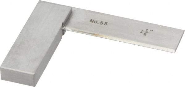 Starrett - 1-1/2" Blade Length, 1-1/2" Base Length Steel Square - 0.0002" Accuracy - Exact Industrial Supply