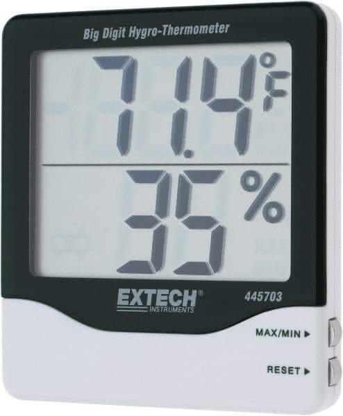 Extech - 14 to 140°F, 10 to 99% Humidity Range, Thermo-Hygrometer - 5% Relative Humidity Accuracy - Exact Industrial Supply