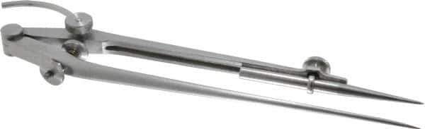 Starrett - 9 Inch Leg, Spring Joint, Steel, Polished, Divider - 12 Inch Max Measurement, 300mm Max Measurement, with Quick Nut Adjustment - Exact Industrial Supply