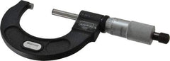 Starrett - 1 to 2" Range, 0.0001" Graduation, Mechanical Outside Micrometer - Ratchet Stop Thimble, Accurate to 0.00005", Digital Counter - Exact Industrial Supply