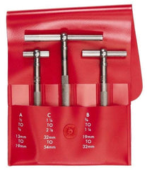 Starrett - 3 Piece, 1/2 to 2-1/8 Inch, Telescoping Gage Set - 2-3/8 Inch Long Handles, Includes Case - Exact Industrial Supply