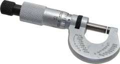 Starrett - 0 to 1/2" Range, 0.0001" Graduation, Mechanical Outside Micrometer - Ratchet Stop Thimble, Accurate to 0.00005" - Exact Industrial Supply