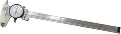Starrett - 0" to 9" Range, 0.001" Graduation, 0.1" per Revolution, Dial Caliper - White Face, 1-1/2" Jaw Length, Accurate to 0.001" - Exact Industrial Supply
