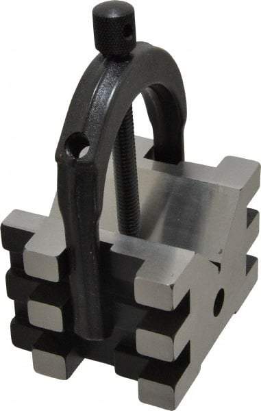 Starrett - 1-7/16 to 2" Capacity, 45 and 90° Angle, Hardened Steel V-Block - 2-1/2" Long x 3" Wide x 2" High, Sold as Individual - Exact Industrial Supply