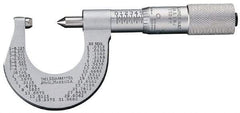 Starrett - 1 to 2" Range, Mechanical Screw Thread Micrometer - Plain Thimble, 0.001" Graduation, 0.004mm Accuracy - Exact Industrial Supply