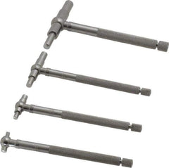 Starrett - 4 Piece, 5/16 to 2-1/8 Inch, Telescoping Gage Set - 2-3/8 Inch Long Handles, Includes Case - Exact Industrial Supply