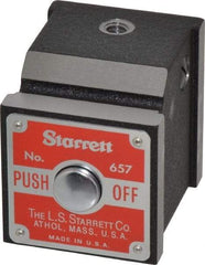 Starrett - 1-7/8" Long x 1-5/8" Wide x 1-15/16" High Magnetic Indicator Base with On/Off Switch - 9-1/2" Rod Length - Exact Industrial Supply