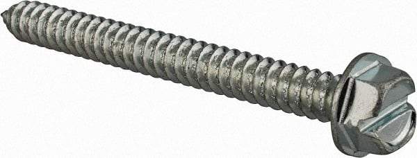 Value Collection - #14 Hex Washer Head Slotted Sheet Metal Screw - Steel, 2-1/2" Length Under Head, Grade 2 - Exact Industrial Supply