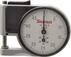 Starrett - 0 to 3/8 Inch Measurement, 0.0005 Inch Graduation, 1/2 Inch Throat Depth, Dial Thickness Gage - 1-5/8 Inch Dial Diameter - Exact Industrial Supply