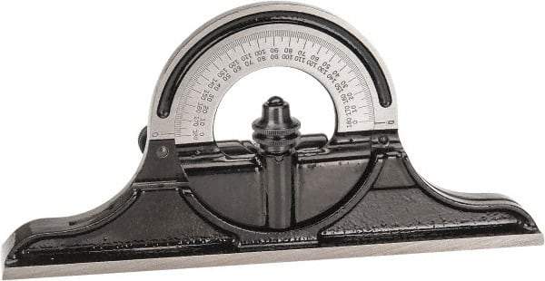 Starrett - 12 to 24 Inch Long Blade, Reversible Combination Square Protractor Head - Black Smooth Finish, Cast Iron - Exact Industrial Supply
