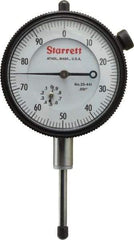 Starrett - 1" Range, 0-100 Dial Reading, 0.001" Graduation Dial Drop Indicator - 2-1/4" Dial, 0.1" Range per Revolution - Exact Industrial Supply