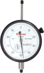 Starrett - 1" Range, 0-100 Dial Reading, 0.001" Graduation Dial Drop Indicator - 2-3/4" Dial, 0.1" Range per Revolution, Revolution Counter - Exact Industrial Supply