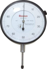 Starrett - 1" Range, 0-100 Dial Reading, 0.001" Graduation Dial Drop Indicator - 3-5/8" Dial, 0.1" Range per Revolution - Exact Industrial Supply