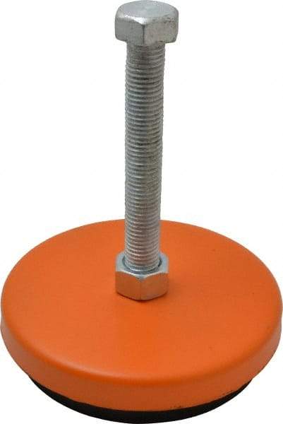 Mason Ind. - 1-8 Bolt Thread, 8" Wide x 2" High Standard Deflection Stud Mount Leveling Pad & Mount - 12,000 Max Lb Capacity, 8" Base Diam - Exact Industrial Supply