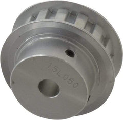 Power Drive - 15 Tooth, 3/8" Inside x 1.76" Outside Diam, Hub & Flange Timing Belt Pulley - 1/2" Belt Width, 1.79" Pitch Diam, 0.719" Face Width, Aluminum - Exact Industrial Supply