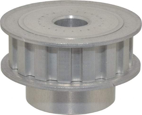 Power Drive - 16 Tooth, 1/2" Inside x 1.88" Outside Diam, Hub & Flange Timing Belt Pulley - 1/2" Belt Width, 1.91" Pitch Diam, 0.719" Face Width, Aluminum - Exact Industrial Supply