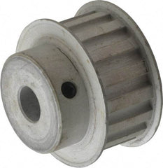 Power Drive - 16 Tooth, 1/2" Inside x 1.88" Outside Diam, Hub & Flange Timing Belt Pulley - 3/4" Belt Width, 1.91" Pitch Diam, 1" Face Width, Aluminum - Exact Industrial Supply