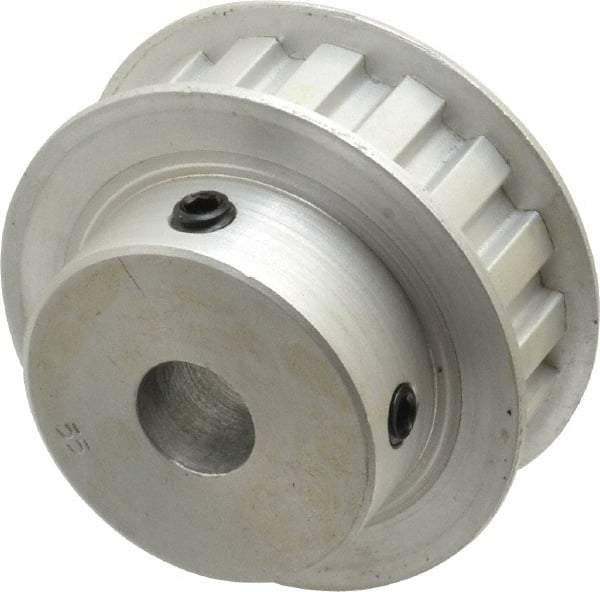 Power Drive - 17 Tooth, 1/2" Inside x 2" Outside Diam, Hub & Flange Timing Belt Pulley - 1/2" Belt Width, 2.029" Pitch Diam, 0.719" Face Width, Aluminum - Exact Industrial Supply
