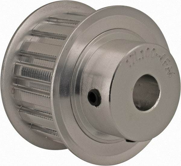Power Drive - 17 Tooth, 1/2" Inside x 2" Outside Diam, Hub & Flange Timing Belt Pulley - 1" Belt Width, 2.029" Pitch Diam, 1-1/4" Face Width, Aluminum - Exact Industrial Supply