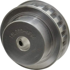 Power Drive - 18 Tooth, 1/2" Inside x 2.119" Outside Diam, Hub & Flange Timing Belt Pulley - 1/2" Belt Width, 2.149" Pitch Diam, 0.719" Face Width, Aluminum - Exact Industrial Supply